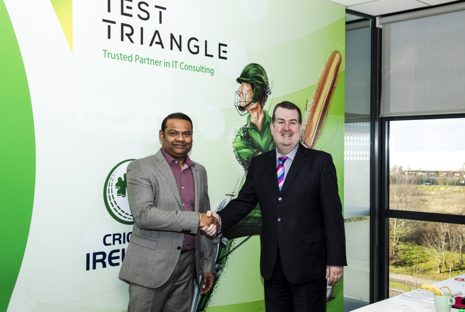 Praveen Madire and Dennis Cousins from Cricket Ireland